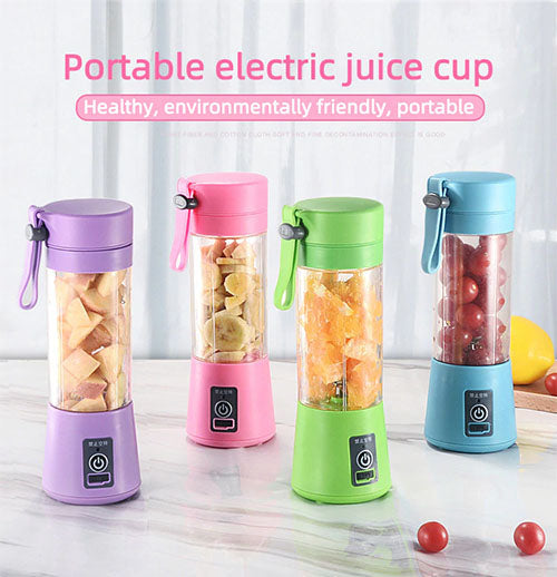 USB Rechargeable Portable Juicer Blender – 6 Blades | Electric Fruit Mixer & Smoothie Maker Bottle for Travel, Gym & Office Use | Mini Juicer Cup for Shakes, Juices, Baby Food – Multicolor