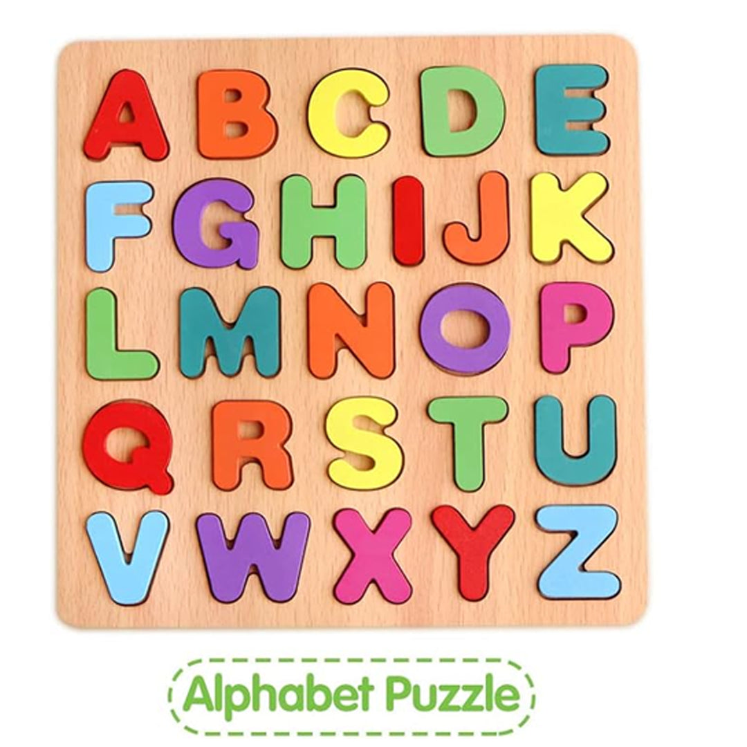 5 in 1 Wooden Educational Puzzle Board Set for Kids |  Urdu Alphabet, English ABC, Numbers, Shapes Learning Board | FALAK STORE