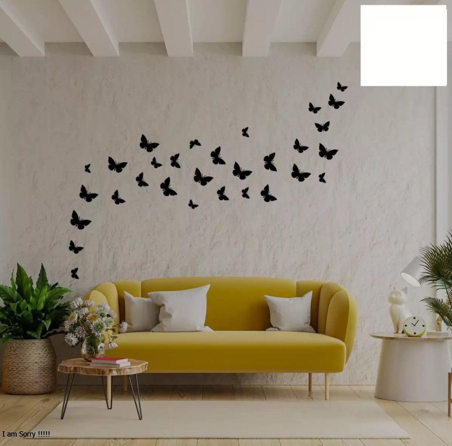 Pack of 50 Wooden Butterfly Wall Decor for Kids Bedroom, Living Room & Office
