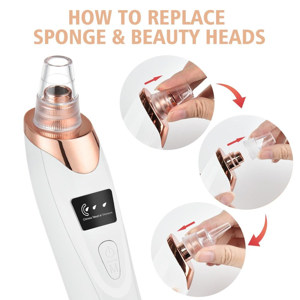 5in1 Rechargeable Blackhead Remover and Vacuum Suction Acne Pore Cleaner