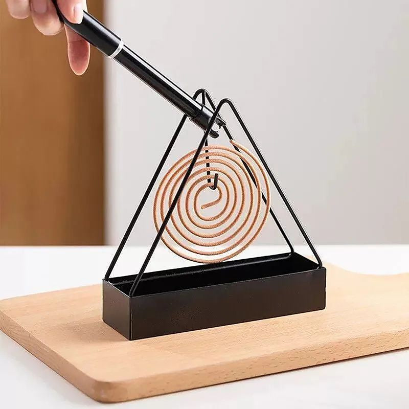 Pack of 2 Mosquito Coil Holder with Tray | Anti-Scald Metal Incense Coil Stand | Iron Mosquito Coil Burner Rack | Safe Mosquito Repellent Holder for Home Indoor Outdoor