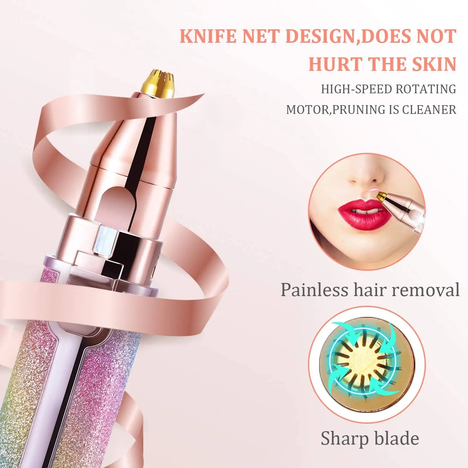 Premium Facial Hair Remover Machine Razor 2-in-1 Rechargeable Electric Shaver and Trimmer