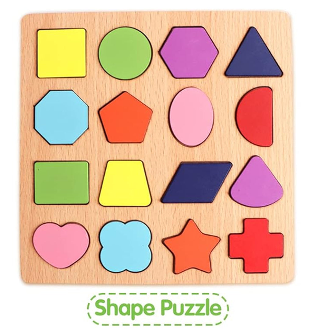 5 in 1 Wooden Educational Puzzle Board Set for Kids |  Urdu Alphabet, English ABC, Numbers, Shapes Learning Board | FALAK STORE