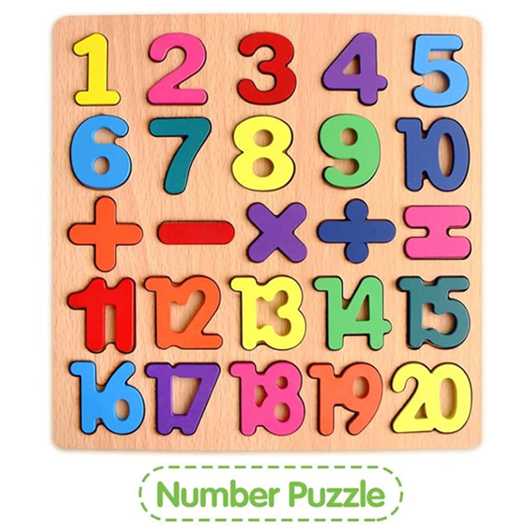 5 in 1 Wooden Educational Puzzle Board Set for Kids |  Urdu Alphabet, English ABC, Numbers, Shapes Learning Board | FALAK STORE