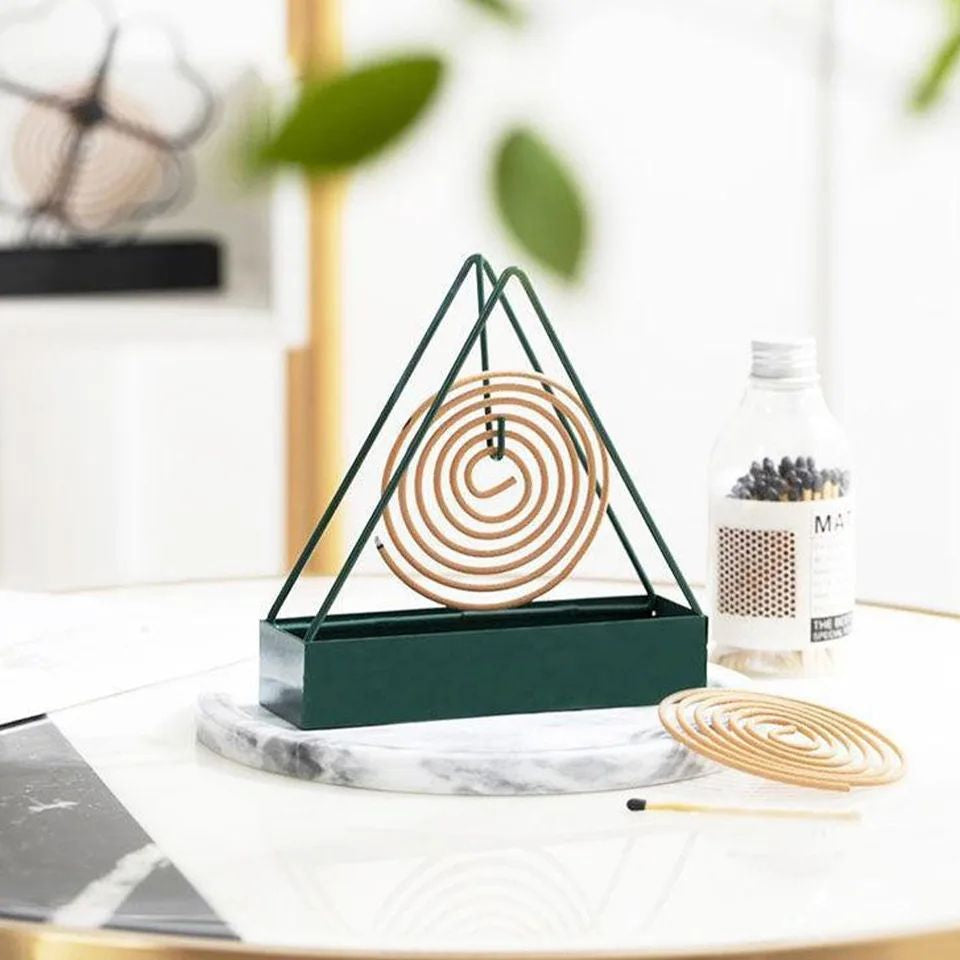 Pack of 2 Mosquito Coil Holder with Tray | Anti-Scald Metal Incense Coil Stand | Iron Mosquito Coil Burner Rack | Safe Mosquito Repellent Holder for Home Indoor Outdoor
