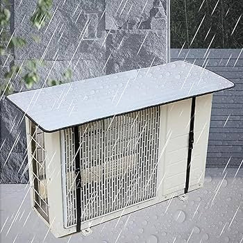 PACK OF 2 Heat & Waterproof AC Cover for Outdoor Unit | 1 Ton & 1.5 Ton AC Dust Protection Cover | Aluminum Foil Heat Insulation AC Cover | Rain Sun UV Protector for Split AC