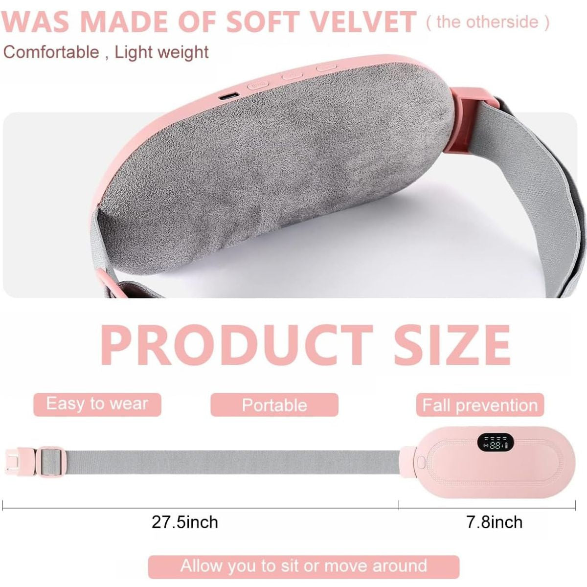 Portable Menstrual Heating Pad and Massager Belt