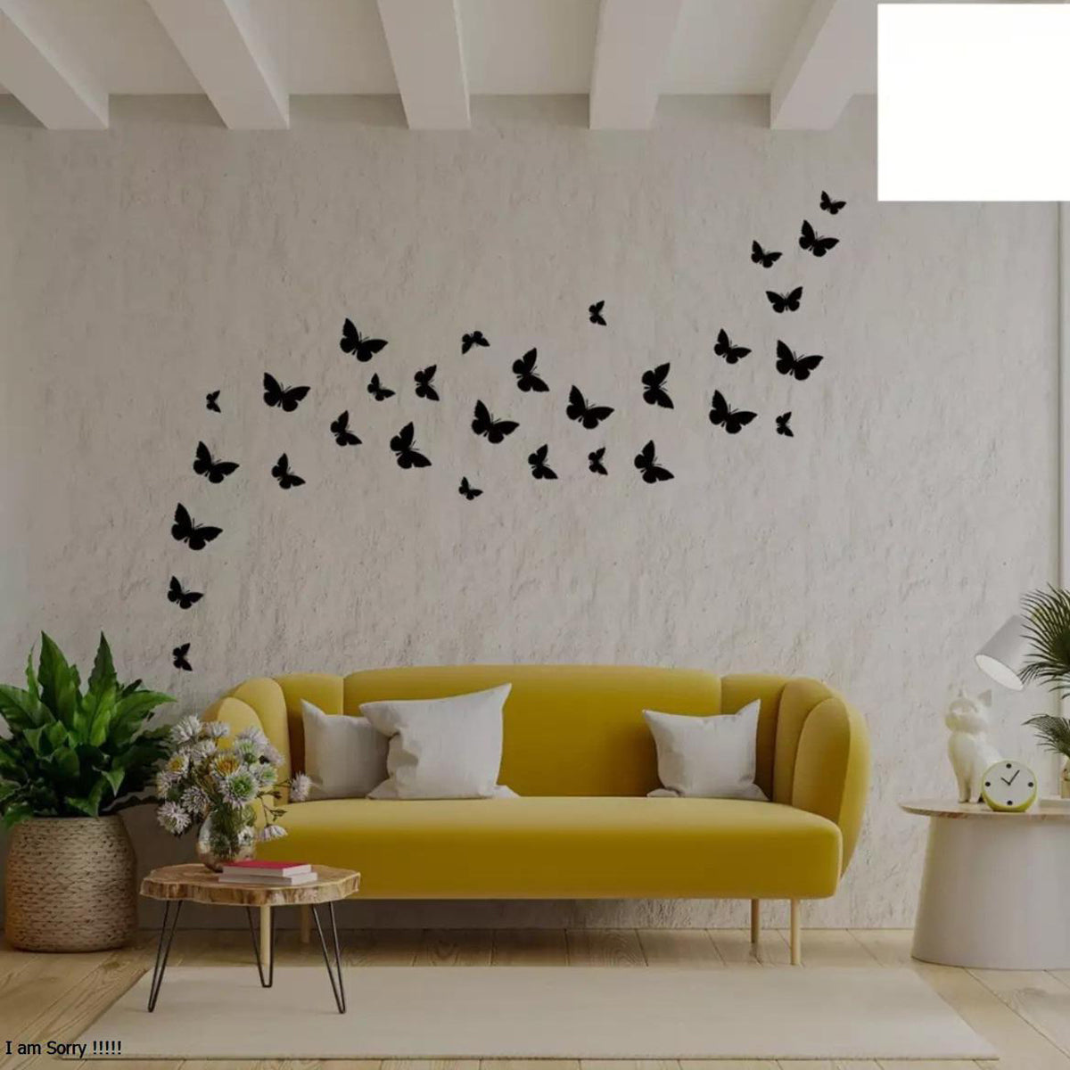 Pack of 50 Wooden Butterfly Wall Decor for Kids Bedroom, Living Room & Office