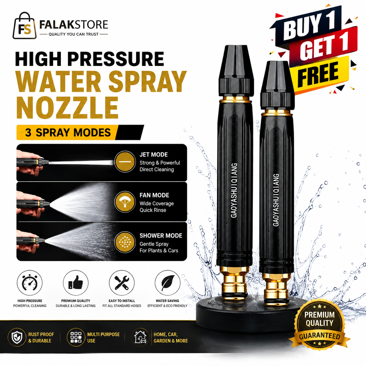 Buy 1 Get 1 FREE High Quality Professional Pressure Water Nozzle