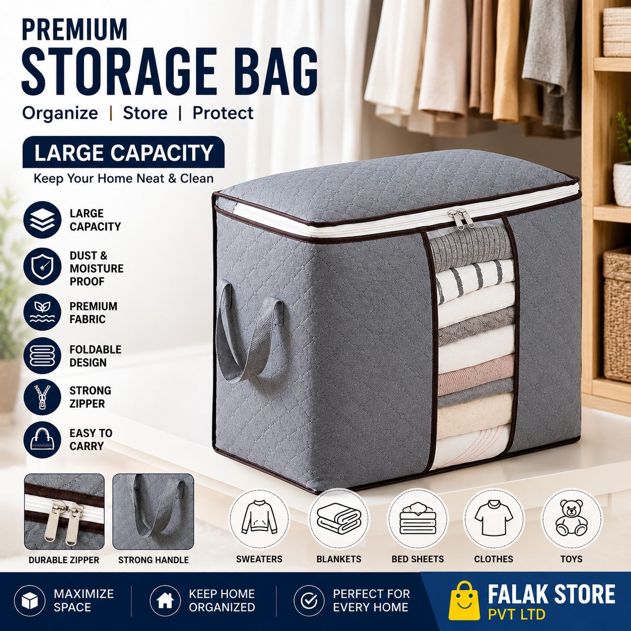 Buy 1 get 7 Free Foldable Storage Bags